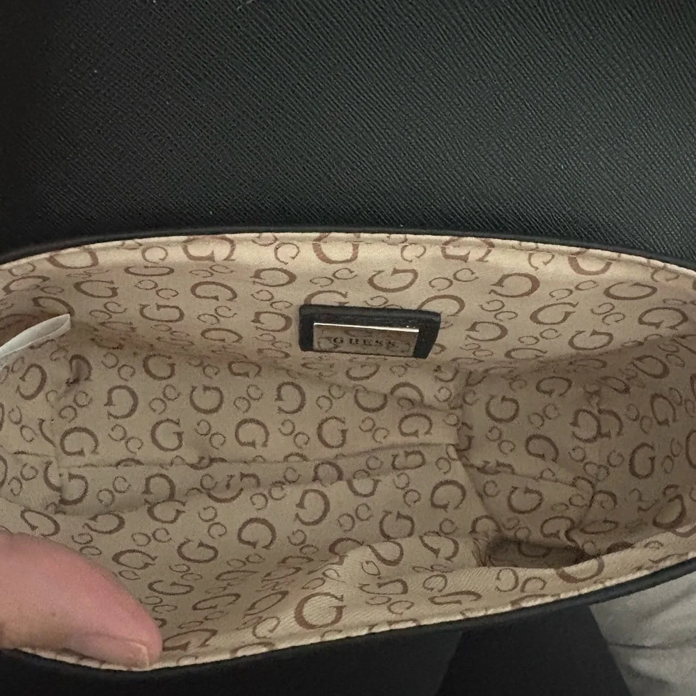 GUESS Beige Monogram Crossbody Bag - Picture 3 of 4